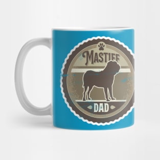 Mastiff Dad - Distressed Dogue de Bordeaux Silhouette Design Mug